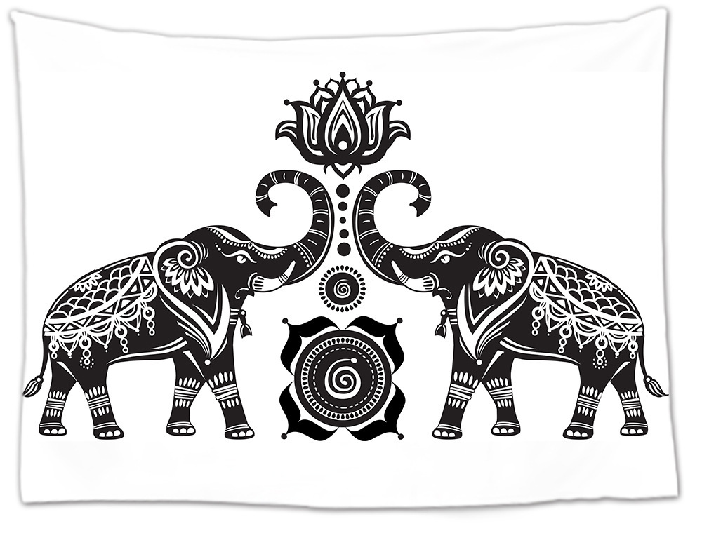 lazada新款民族风背景墙挂布印度挂毯大象家居艺术壁挂毯定制批发