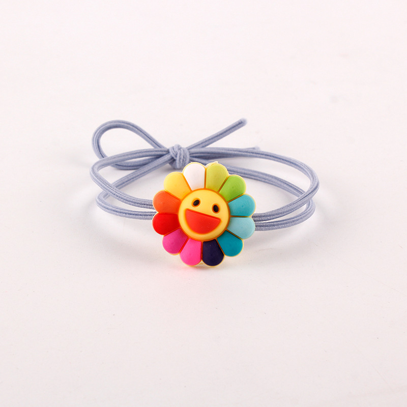 韩国可爱笑脸太阳花头绳发夹儿童头发皮筋发绳头饰发卡夹子发饰-阿里