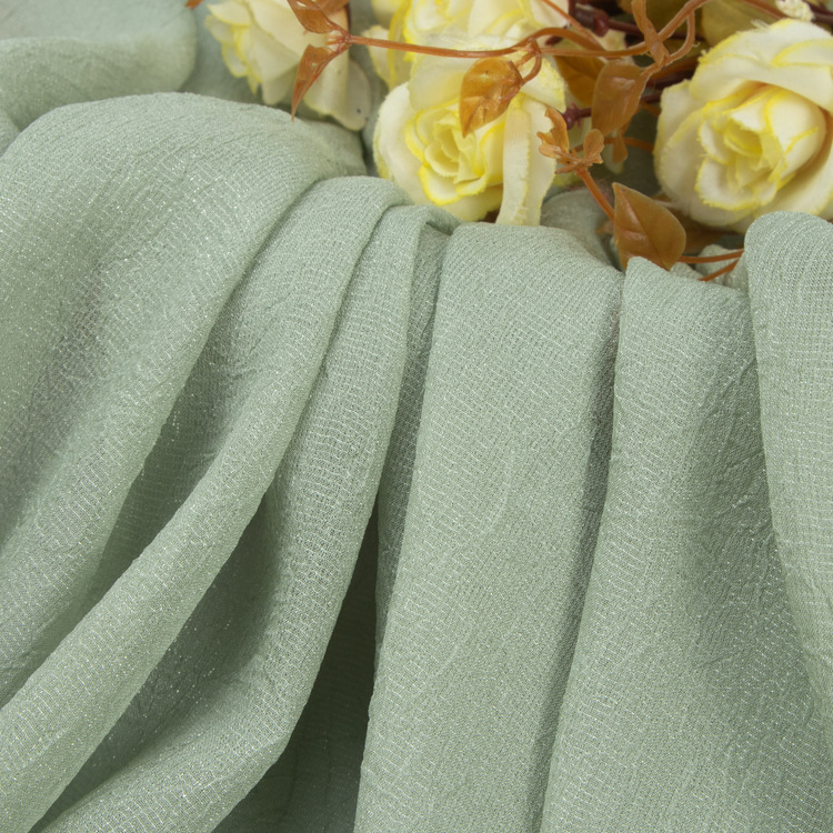 手抓花皱感汉服面料 轻薄款女装连衣裙全涤布料 闪光雪纺皱现货