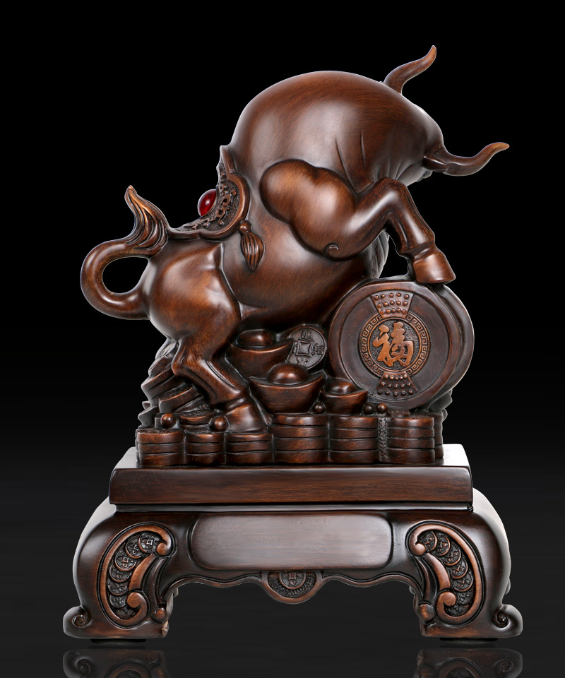 生肖牛摆件招财牛雅信树脂工艺品批发客厅办公室风水开业乔迁礼品