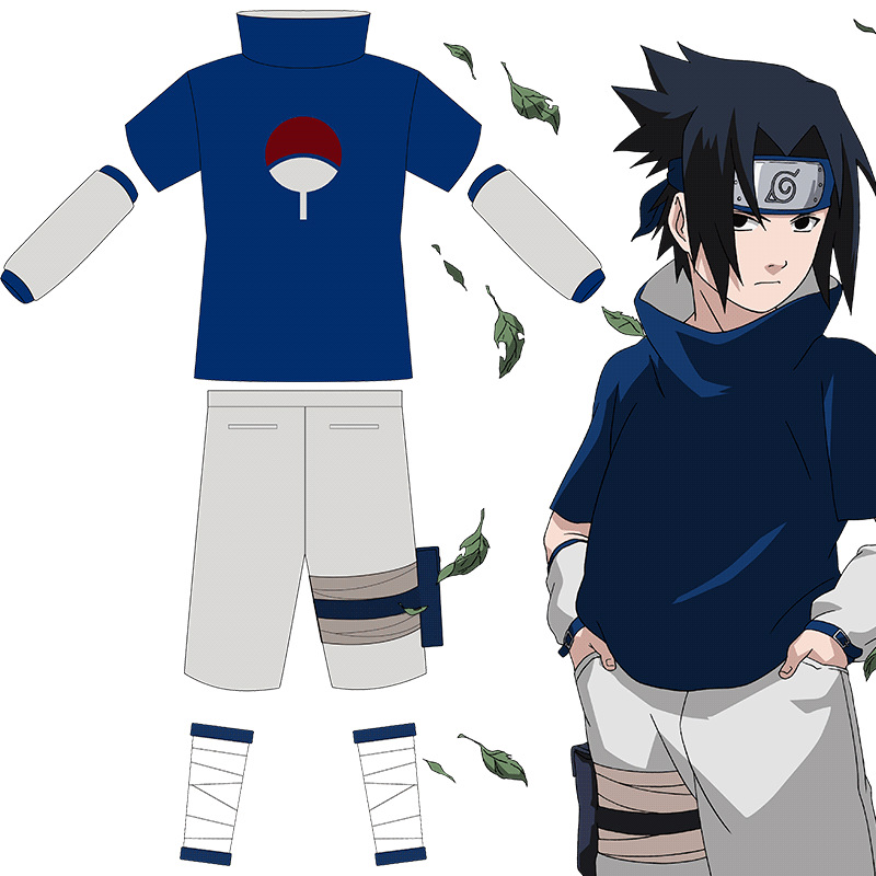 星河正版naruto火影忍者正版cosplay演出服佐助少年c服配件套装