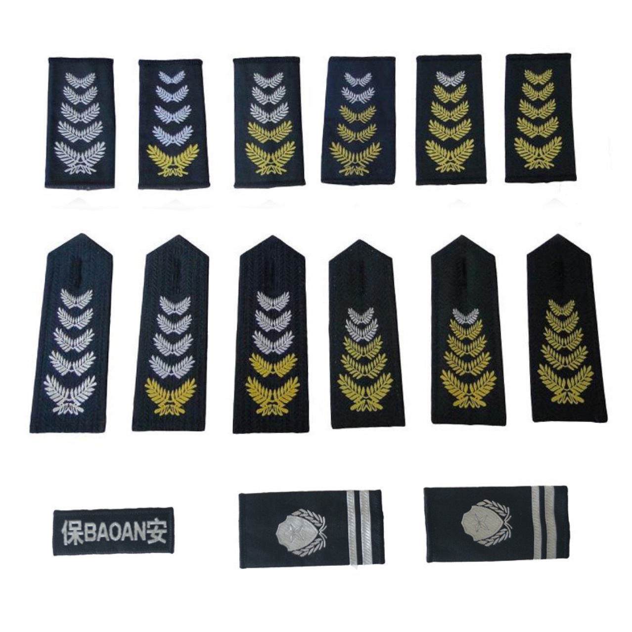 现货织唛保安服肩章 执勤肩章 安保标志肩章 一黄二黄三黄四黄