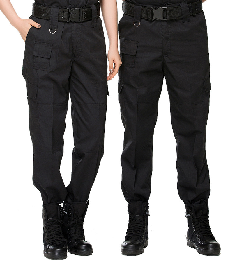 斜纹棉黑色防静电保安执勤特训裤子 特战长裤 511特勤保安作训裤
