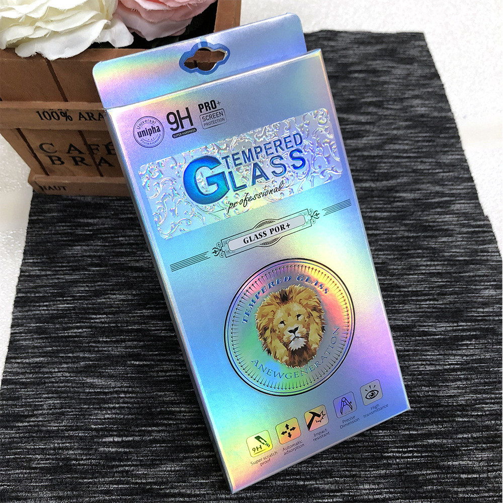 现货钢化膜包装通用素面镭射纸纸盒包装纸盒内托包装