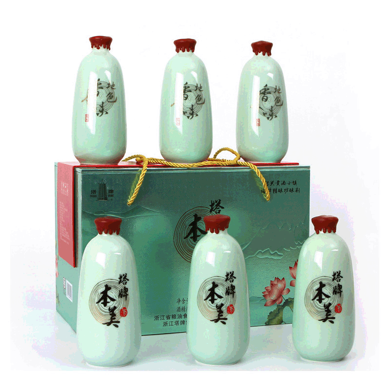 绍兴黄酒厂家直销 500ml*6礼盒塔牌本美无焦糖色糯米酒酒厂自营