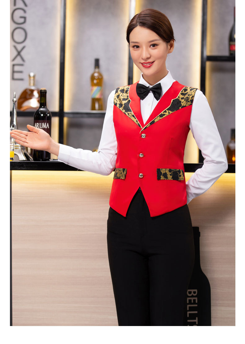 酒店工作服秋冬装领班前台收银接待员制服餐厅ktv吧台服务员马甲