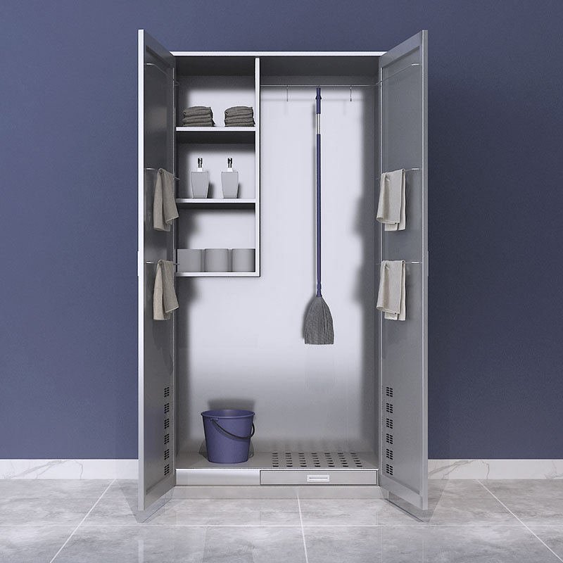 清洁柜不锈钢双门卫生柜扫帚工具收纳柜保洁用品储物柜拖把柜