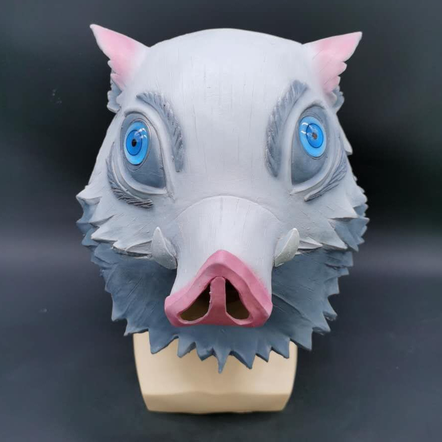 鬼灭之刃面具嘴平伊之助猪头面具万圣节日本动漫cosplay表演道具