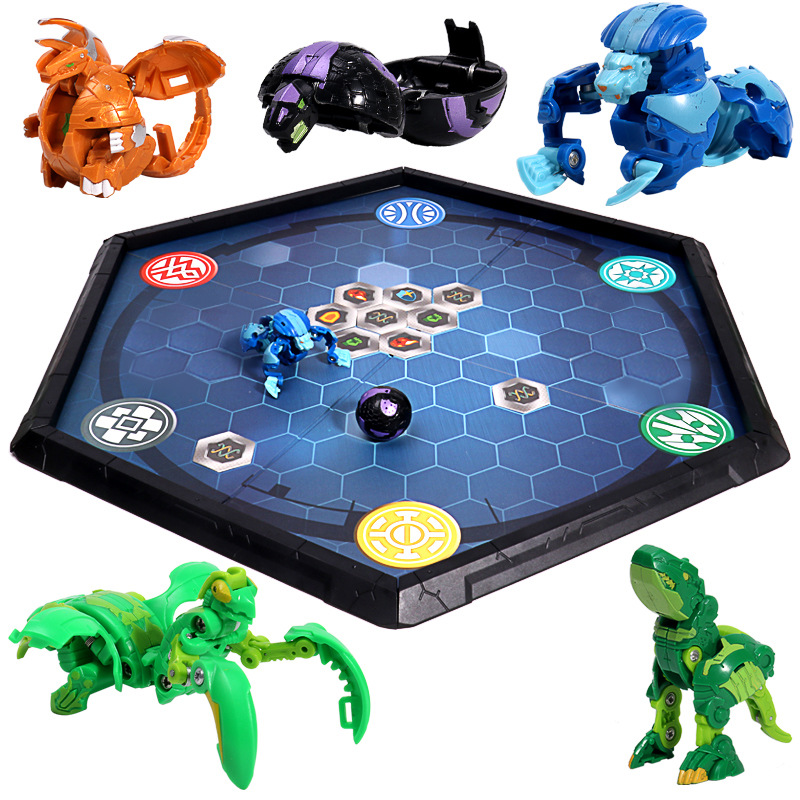 跨境新品变形蛋弹射爆丸公仔卡片男孩竞技对战磁性爆裂玩具基本装