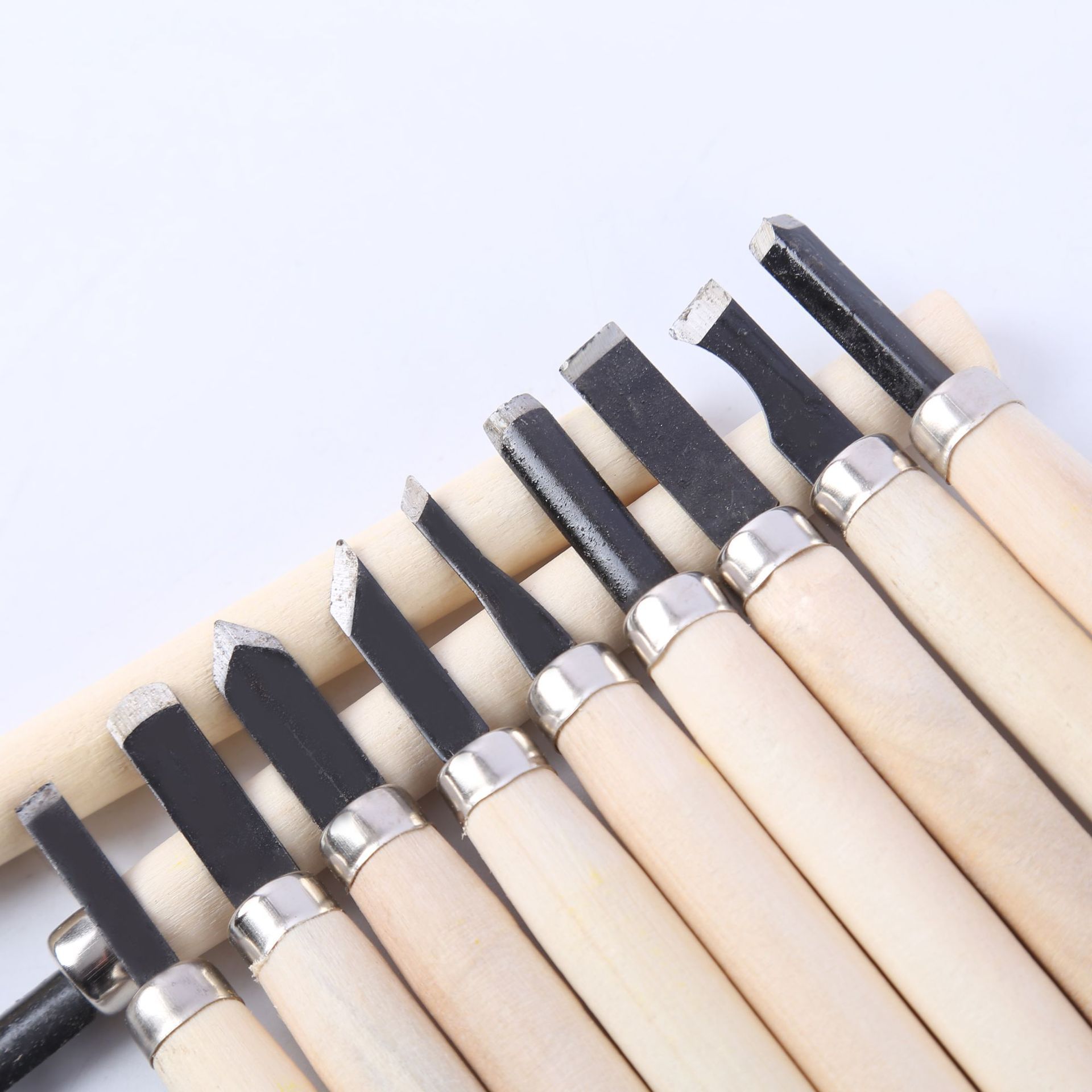 工艺木工雕刻刀 12件套学生手工木雕刻刀雕刻木柄套装批发