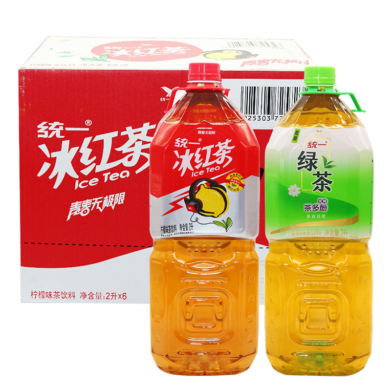 批发统一绿茶冰红茶2l*6瓶整箱大瓶装茉莉味茶饮料