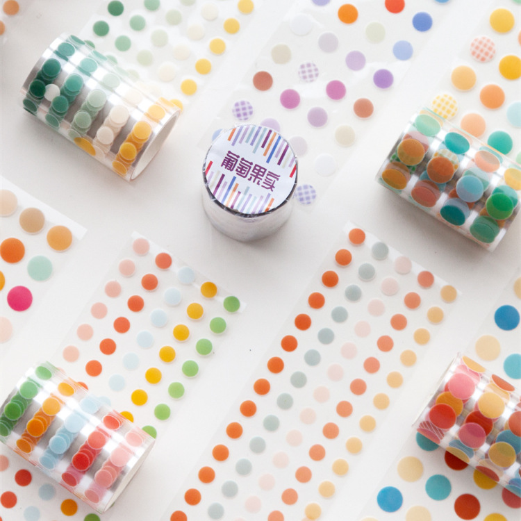 pet防水圆点手帐胶带装饰小图案透明ins风基础波点圆点手账胶卷