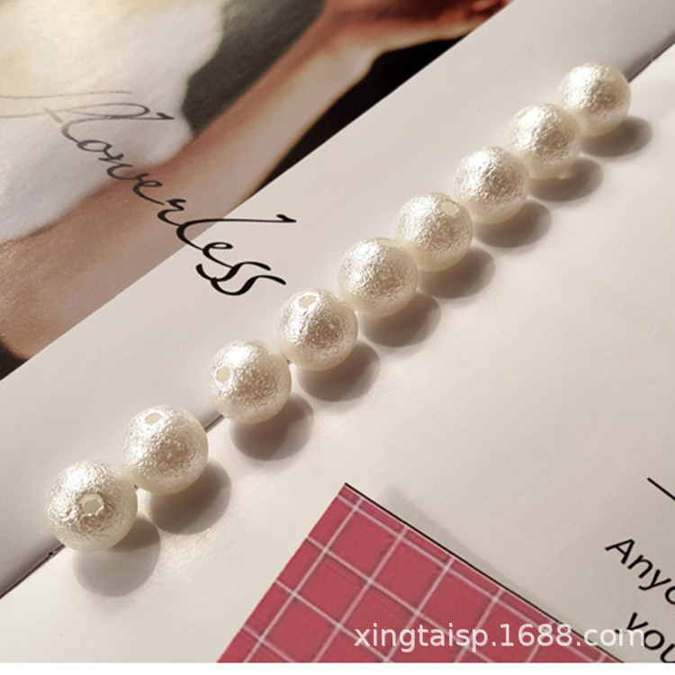 Non-Peeling ABS Plastic Straight Hole Non-Porous Imitation Pearl Scattered Beads All Kinds of round Pearl Bubble Beads Factory Wholesale