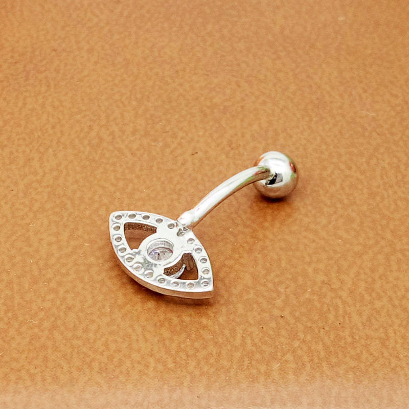 欧美风穿刺脐环双头钻养洞脐钉925银不过敏粗针短针肚脐环肚脐钉