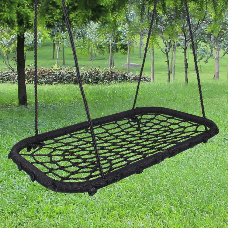 工厂批发 欧美户外网绳秋千 亚马逊爆款户外鸟巢网绳折叠儿童秋千