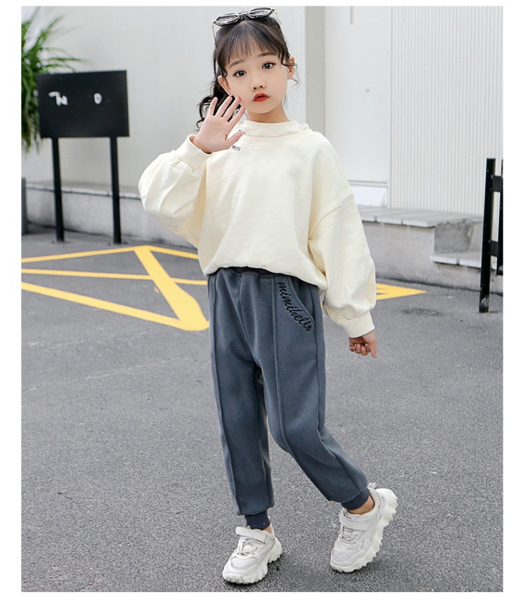 女童加绒裤子儿童女秋冬外穿一体绒休闲裤大童时髦洋气冬加厚长裤