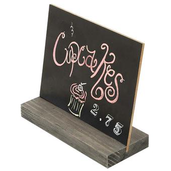 酒店吧台写字板创意木质底座双面可擦写小黑板展示柜桌面摆件