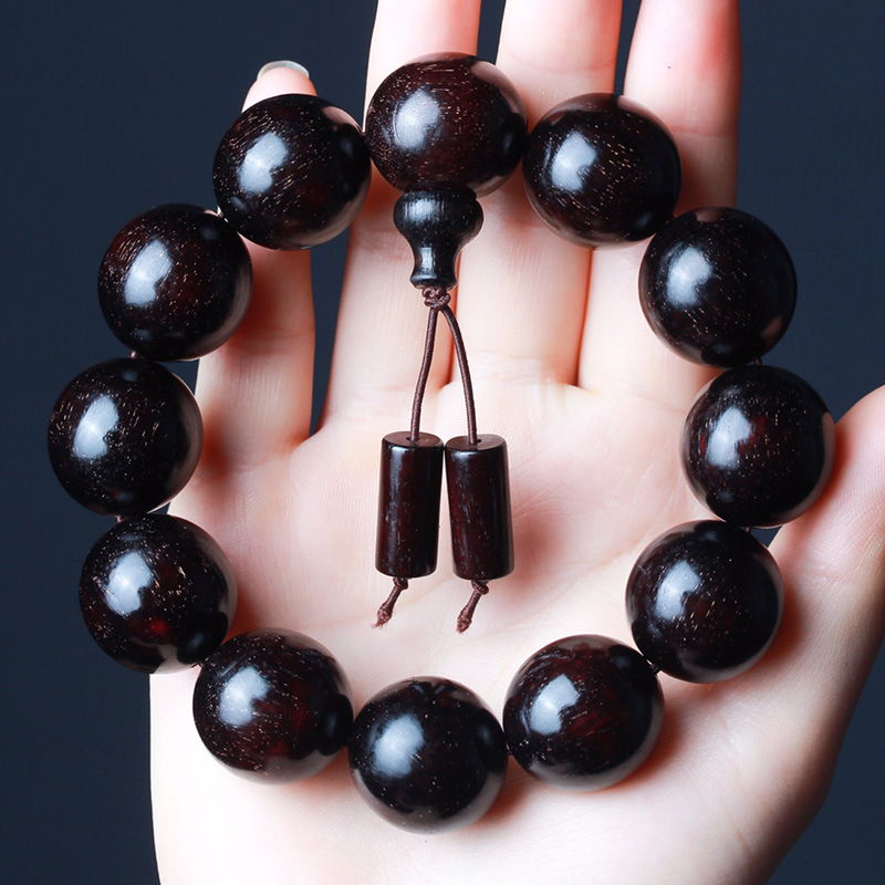 赞比亚血檀佛珠手串小叶紫檀20老料金星男女文玩佛珠念珠手链