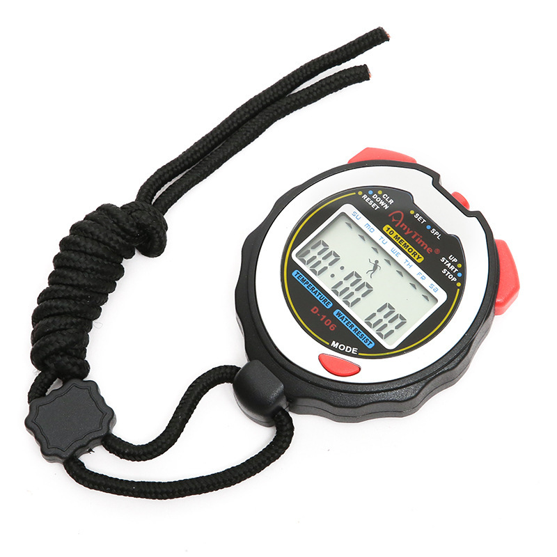 D-106 High-Precision Multifunctional Waterproof Chronograph Stopwatch with Temperature Swimming Referee Coach Timer