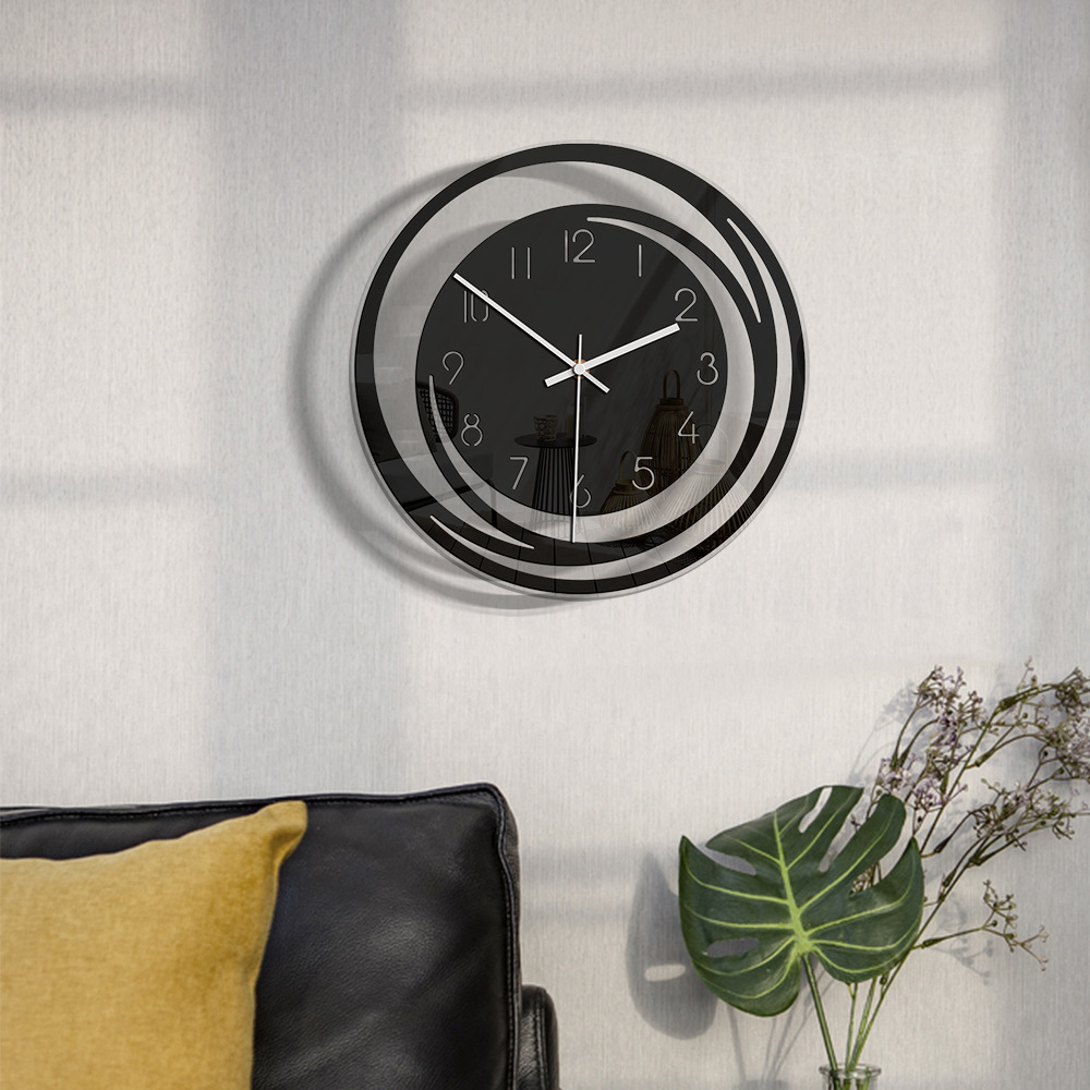 Creative Home Living Room Decoration Acrylic Wall Clock Nordic Minimalist Style Transparent Mute Clock One Piece Dropshipping