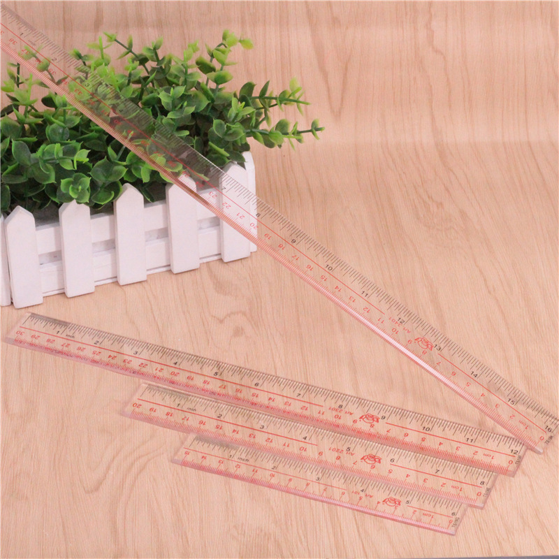 一边英寸 材  料: 有机玻璃 包  装: 1把袋装,36把/盒 规  格: 尺宽约