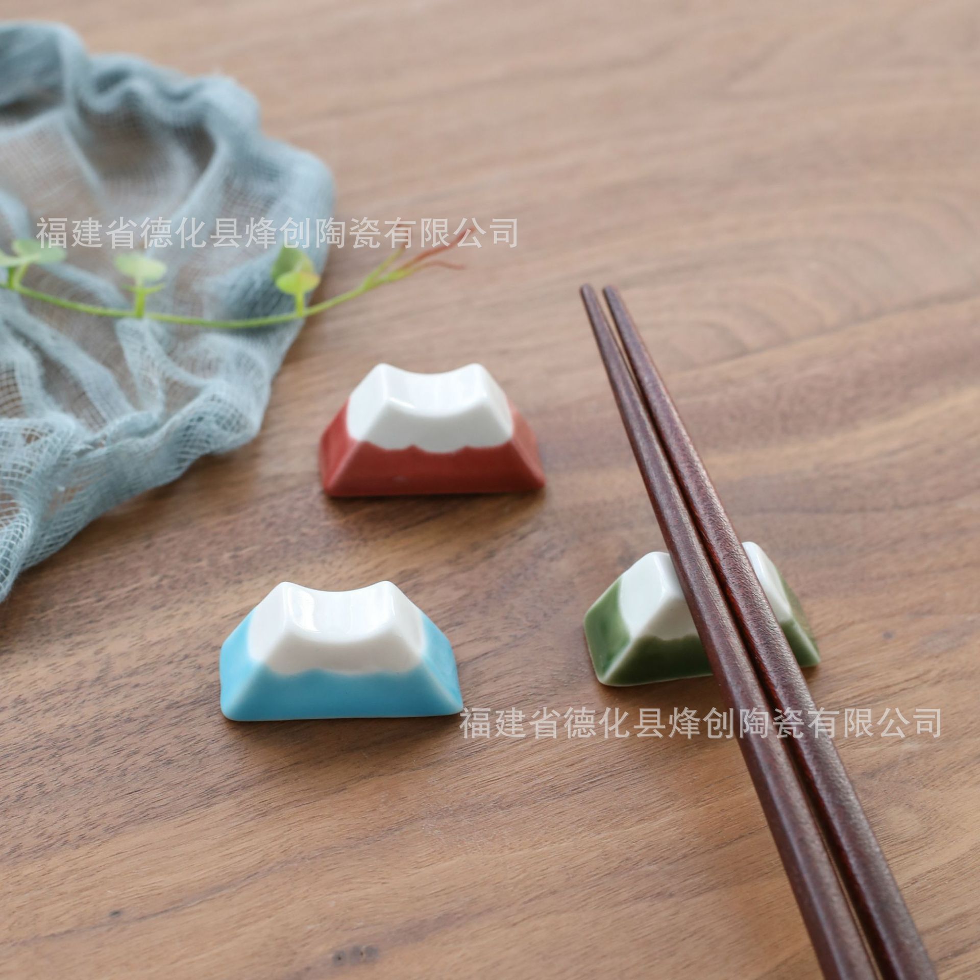 文创Zakka创意家居 日式杂货 日本富士山陶瓷筷子架 家居日用摆件