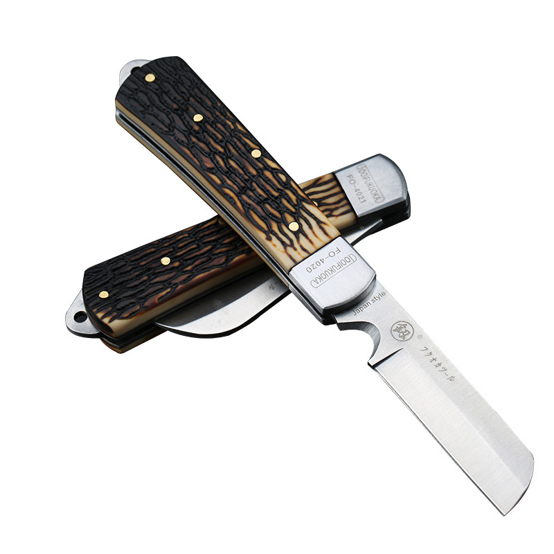 福冈电工刀专用拨线刀特种钢老式直刃工具刀多功能弯刃电缆剥皮刀