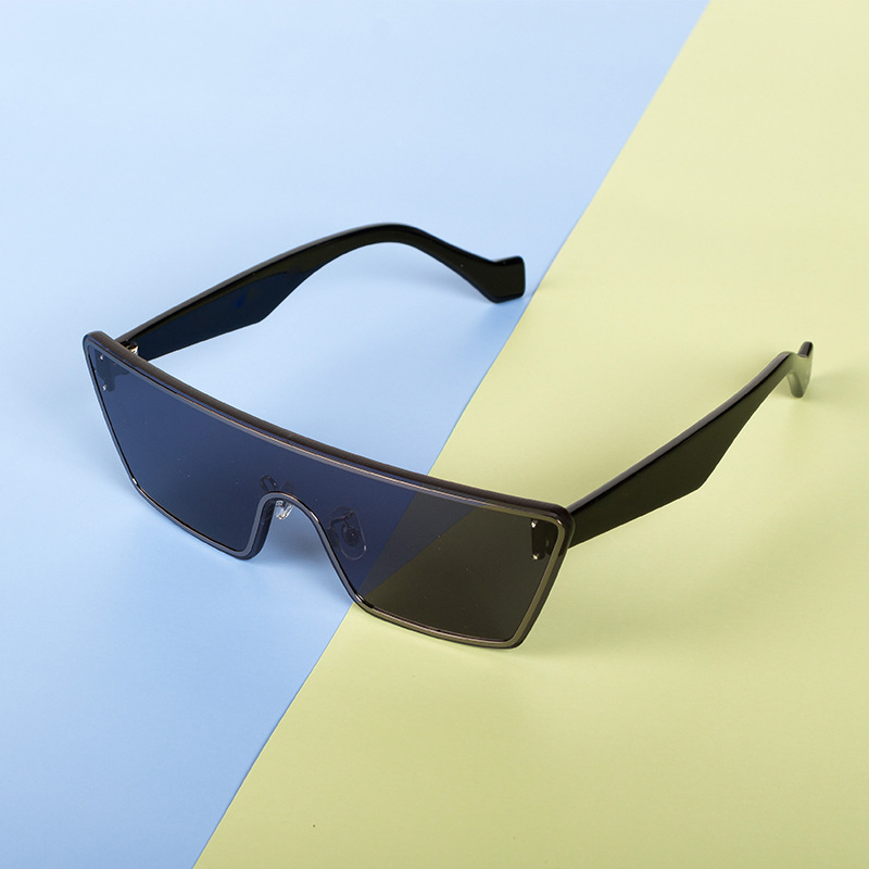 亚马逊外贸复古一体式夹片墨镜女ins网红款金属板材全框架太阳镜