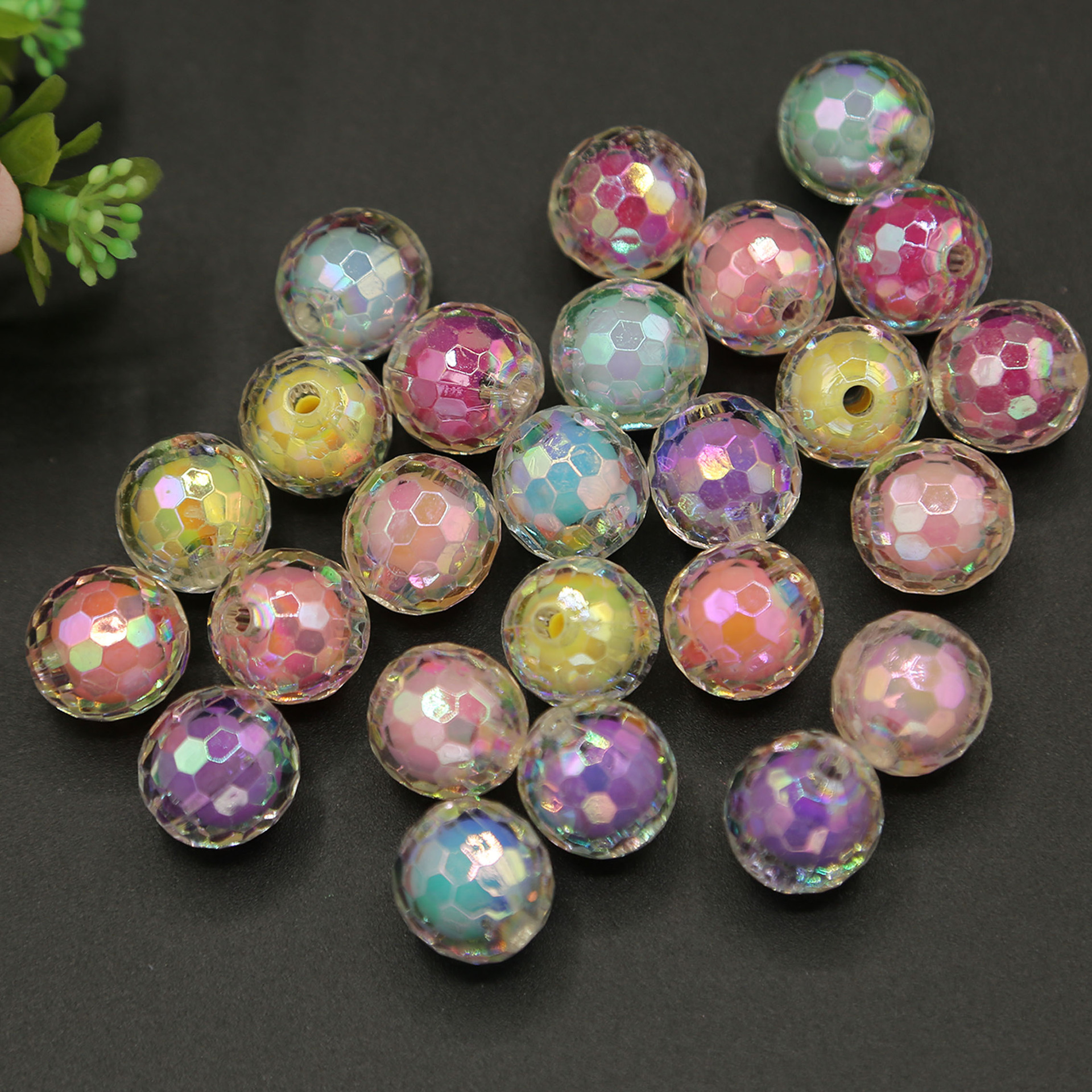 厂家批发蛋白石散珠子成品批发澳宝op06浅蓝色饰品半孔或无孔圆珠