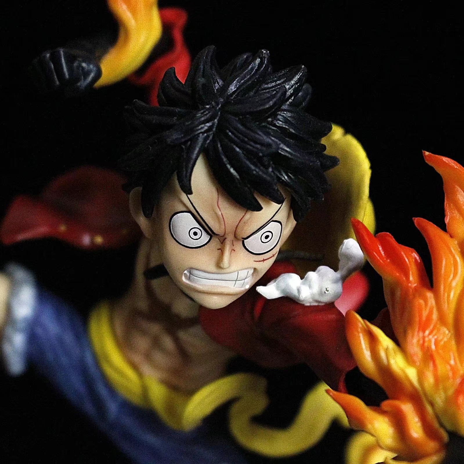 动漫批发 三兄弟 可替换手 pt火拳路飞 雕像 模型盒装手办