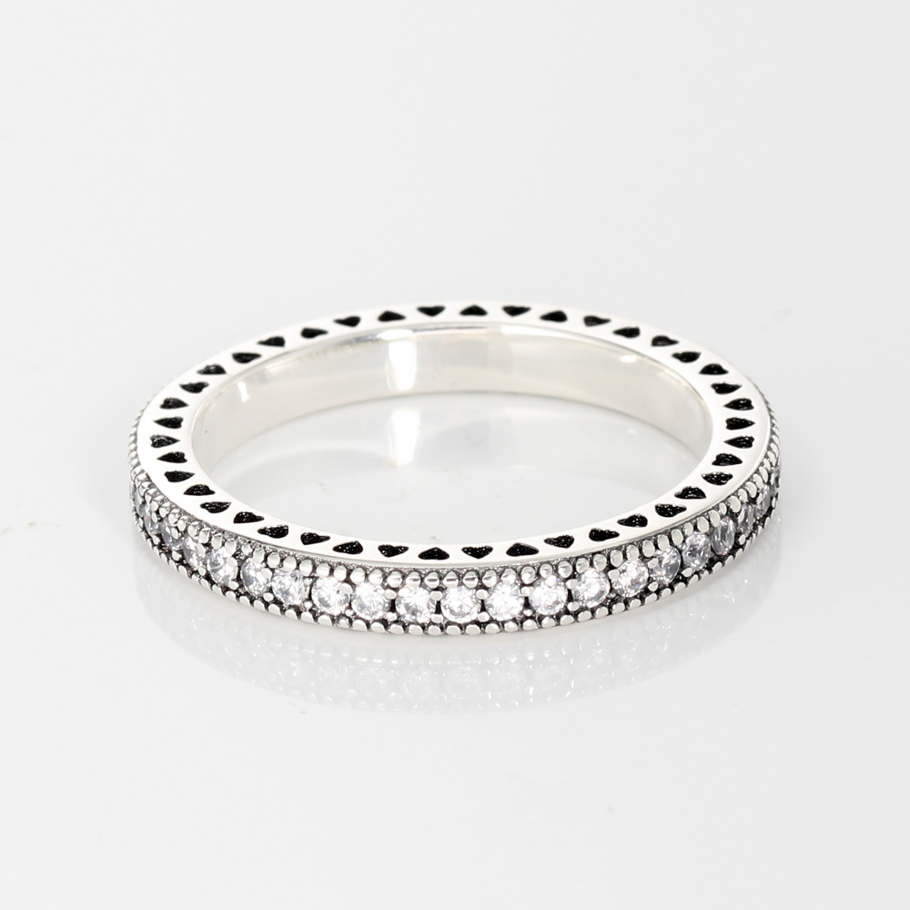 潘家戒指 速卖通热款密镶单排戒指 时尚个性情侣对戒简约男女戒指