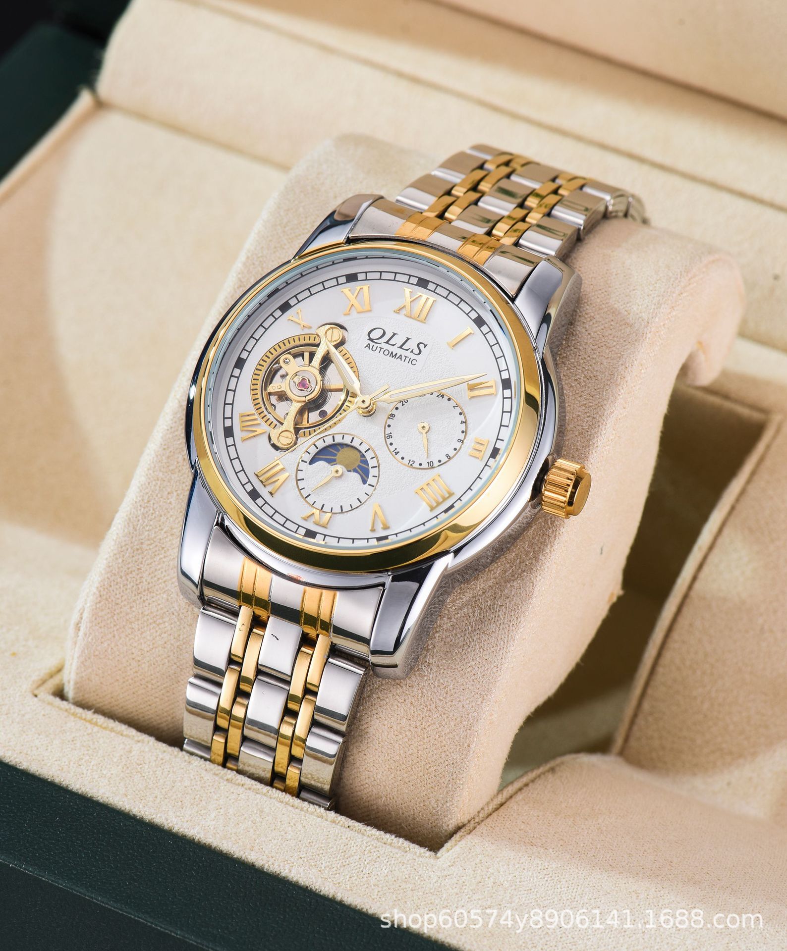 享格奇洛时qlls男士手表商务休闲全自动机械表镂空夜光手表男厂家