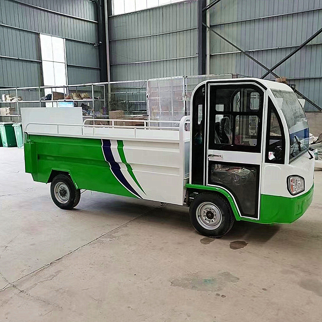 厂家直销电动四轮垃圾转运车液压尾板升降后装卸式垃圾清运车