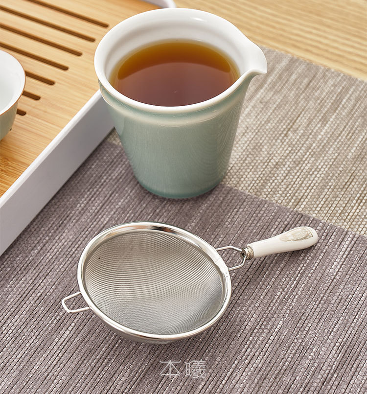 日式不锈钢茶漏茶道配件茶隔茶叶过滤网功夫茶具创意细密茶滤批发