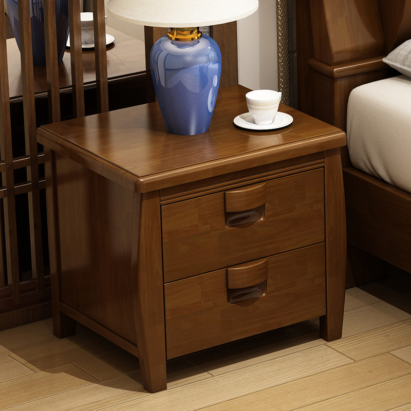 全实木床头柜收纳柜多功能储物柜新中式卧室小柜子厂家定制批发