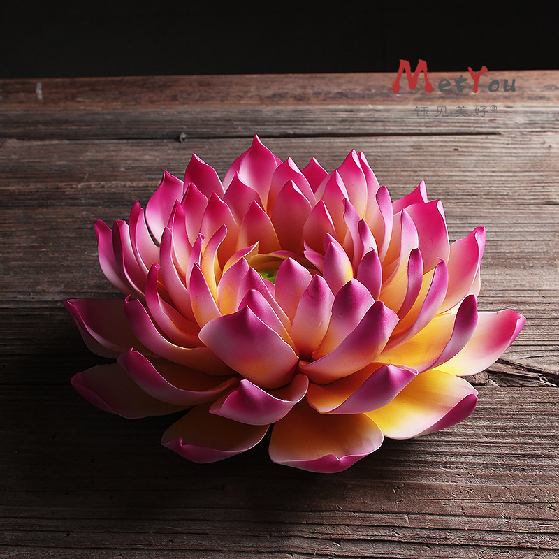 德化白瓷手工陶瓷帝王莲睡莲大号荷花莲花香炉插客厅玄关供奉摆件