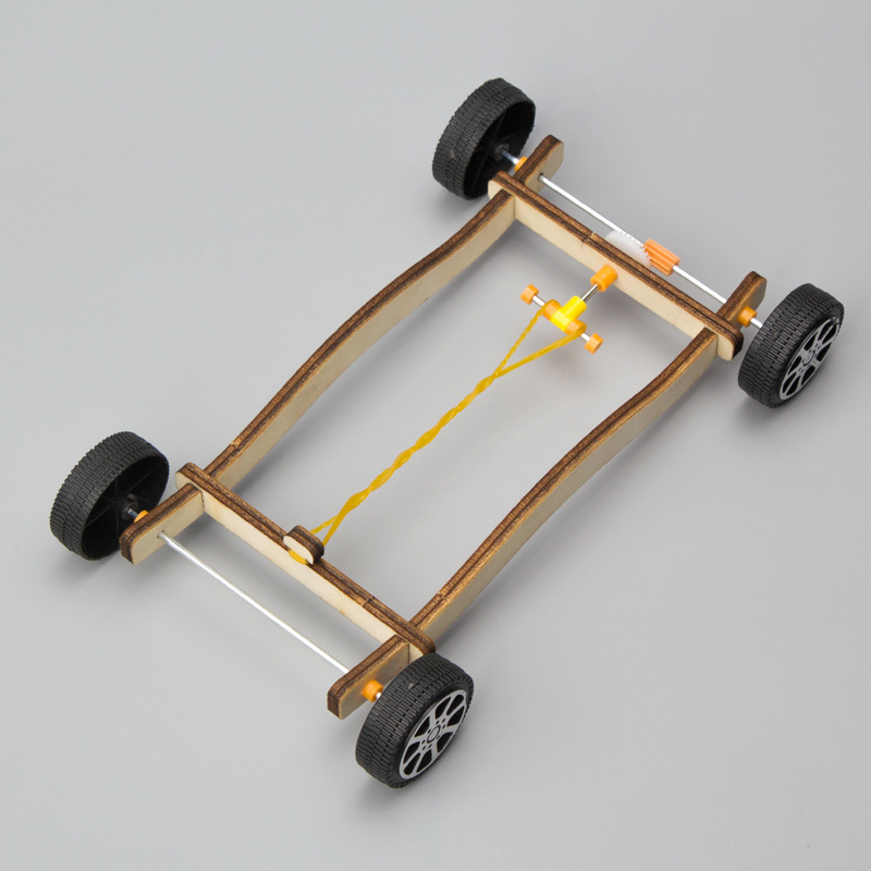 橡皮筋小车 手工diy科技小制作小学幼儿园手工小实验回力车材料包