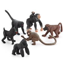跨境迷你仿真动物模型猴子松鼠毛猴猩猩工艺品收藏摆件公仔玩具