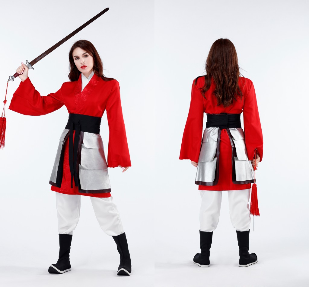 万圣节新款电影花木兰cosplay服同款汉服服装女 万圣节演出服
