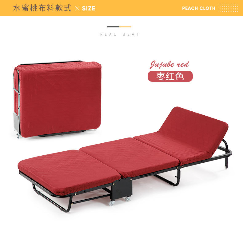 Factory Direct Sales Accompanying Bed Office Lunch Break Folding Bed Single Portable Three-Fold Wood Board Sponge Bed Simple Bed