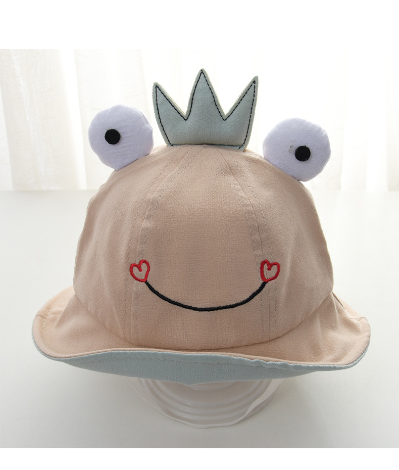 宝宝帽子春夏卡通青蛙渔夫帽可爱超萌儿童男童女童婴童盆帽防嗮帽