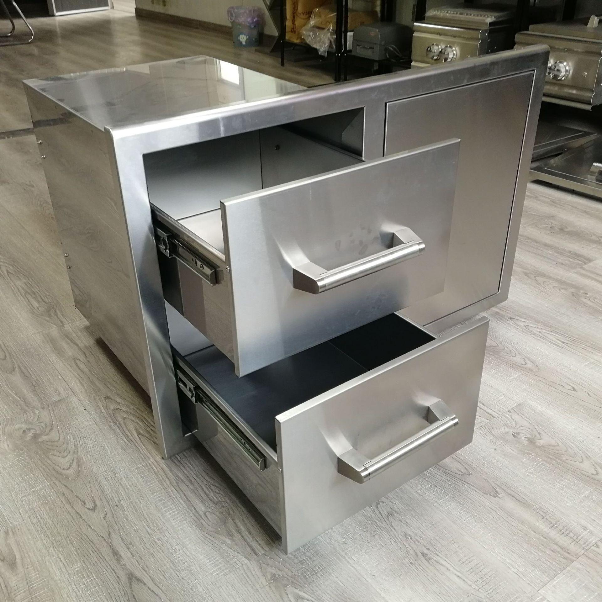 aa无锡生产 简易橱柜灶台柜锈钢水槽柜一体柜 不锈钢整体厨房橱柜