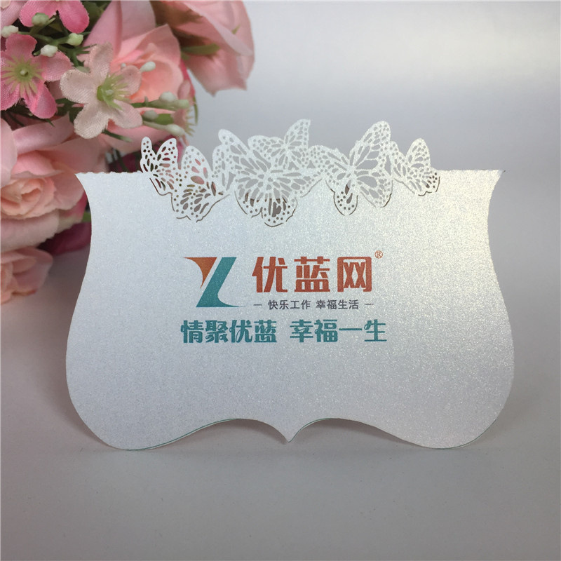 创意激光切割对折小桌卡 席位卡 商标logo打印烫金-阿里巴巴