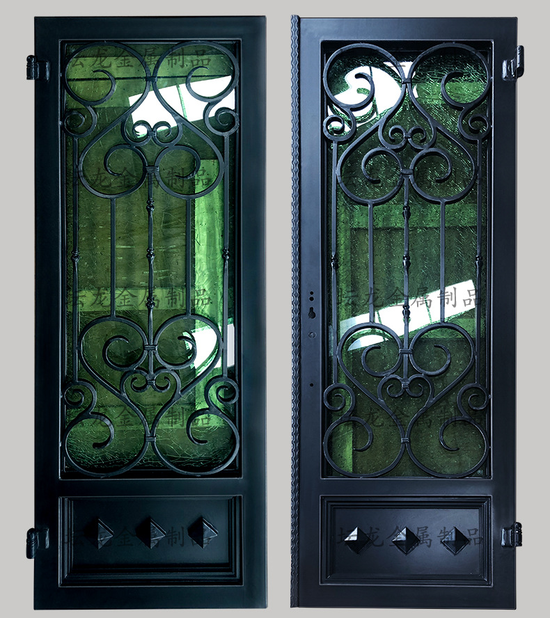 外贸出口厂家 欧式玻璃入户门 高端铁艺大门 热镀锌铁艺大门