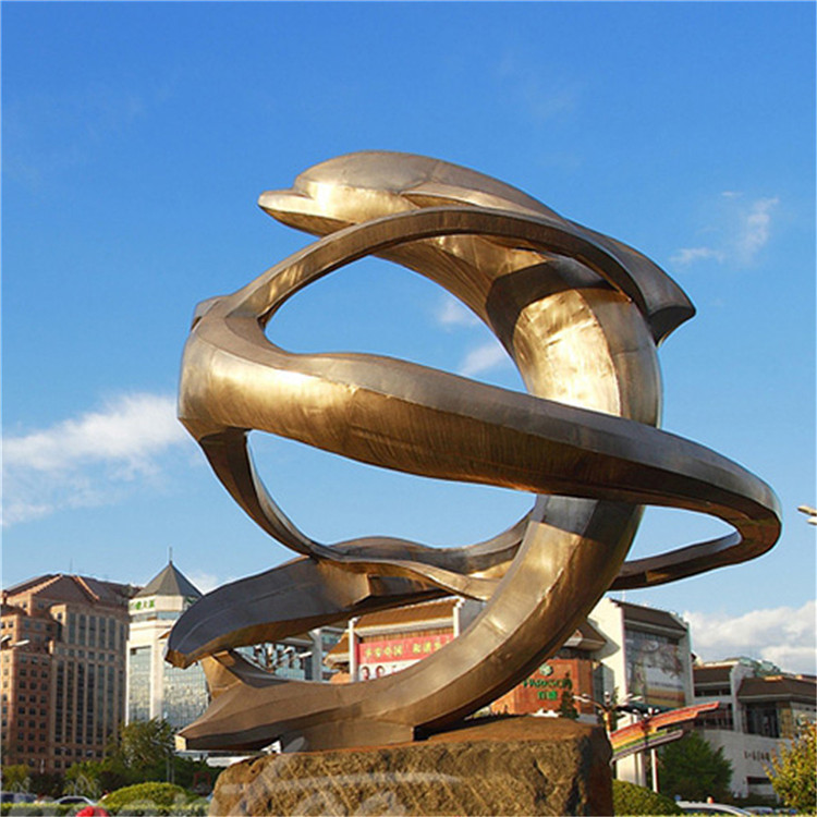 铜雕厂家制作黄铜海豚雕塑 唐县塑像厂家制作海豚雕塑摆件