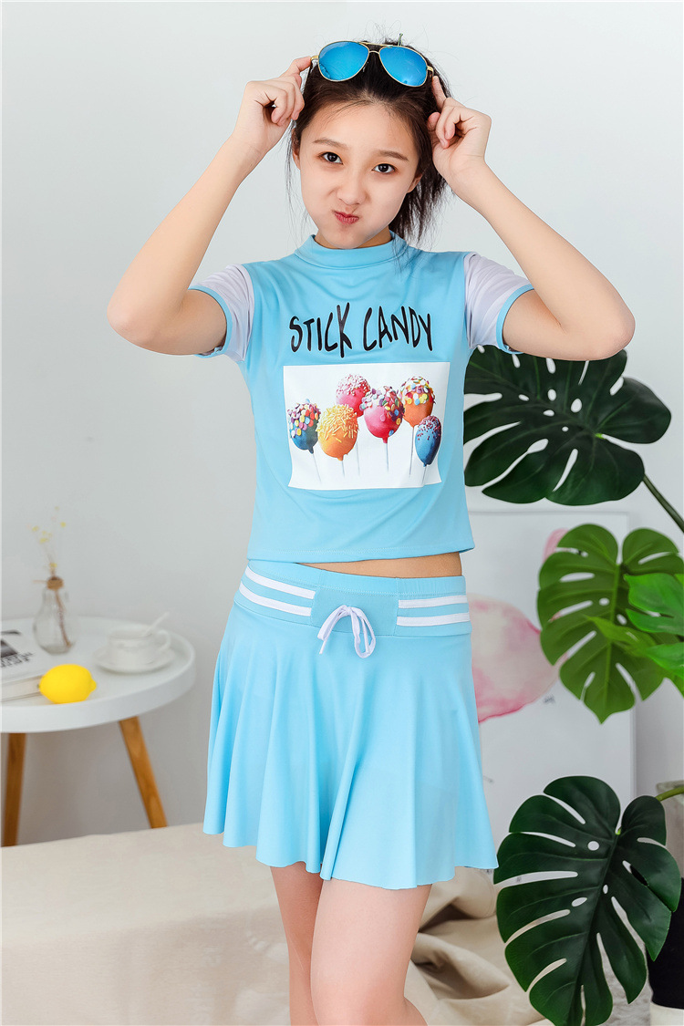 带胸杯少女款泳装大童游泳衣女孩12-15岁学生少女连体儿童泳衣女