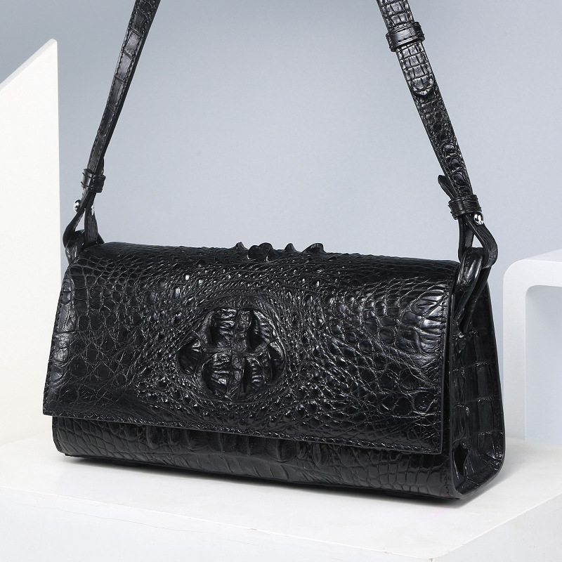 鳄鱼皮包包女包2022新款时尚百搭奢侈品大牌单肩包真皮斜挎包