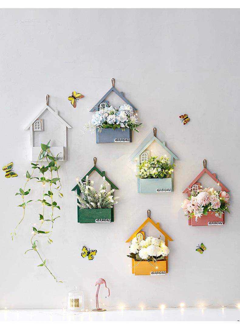 卧室餐厅客厅墙面装饰挂件墙壁创意墙上挂饰室内植物花盆壁挂墙饰