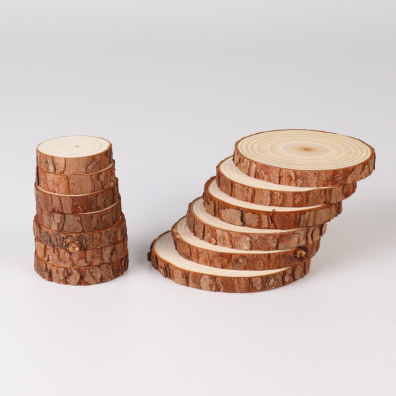 圆木片圣诞节挂件纯手工创意挂件diy木质工艺品 抛光木片家居装饰