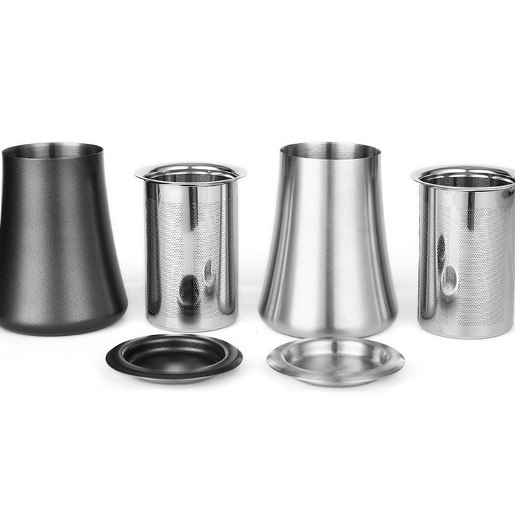 批发304不锈钢手冲咖啡筛粉器手摇磨豆机过滤细粉罐接粉器闻香杯